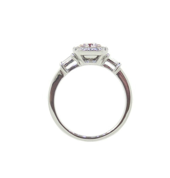 Mael ベリーライトピンクラディアント・ダイヤモンドリング 0.777ct 天然 SI-1 CGL リング裏側画像