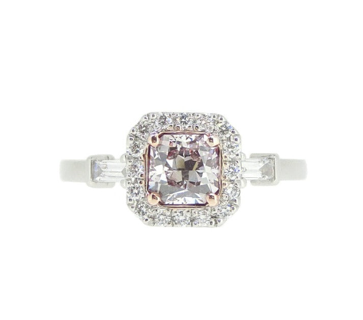 Mael ベリーライトピンクラディアント・ダイヤモンドリング 0.777ct 天然 SI-1 CGL リング画像