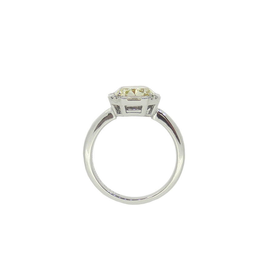 Mael ファンシー・ライト・イエローオクタゴ ダイヤモンドリング 2.21ct 天然 SI-1 CGL リング裏側画像