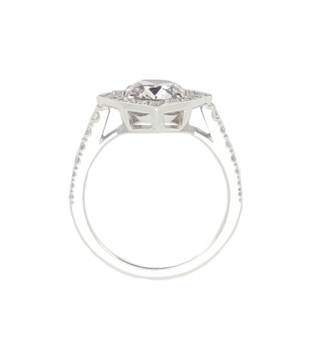Mael オクタゴンシェイプ・ファンシーダイヤモンドリング 2.022ct 天然 SI-2 CGL リング裏側画像