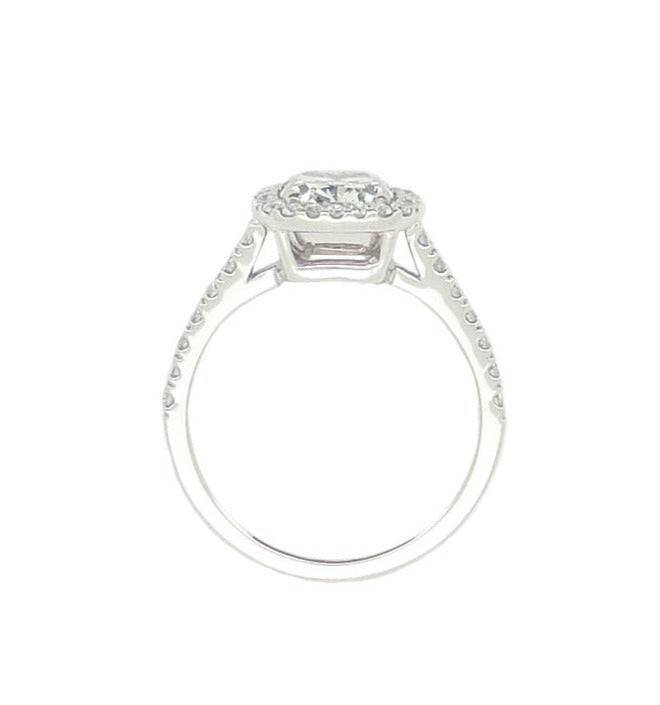 Mael クッションシェイプ・フェイントグリーンダイヤモンドリング 2.456ct 天然 SI-1 CGL リング裏側画像