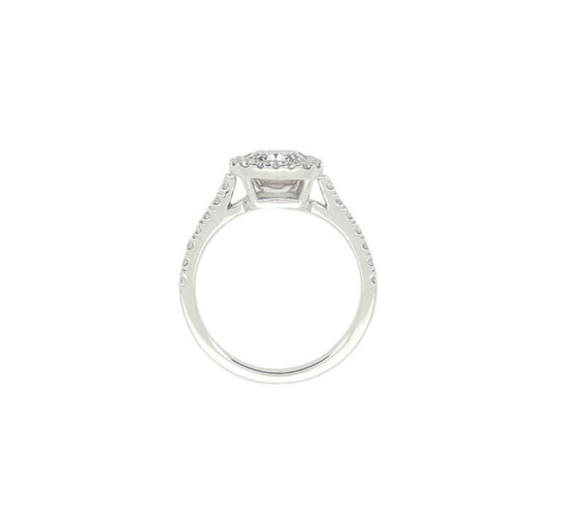 Mael ファンシーイエローグリーン クッション・ダイヤモンドリング 1.36ct 天然 SI-2 CGL リング裏側画像