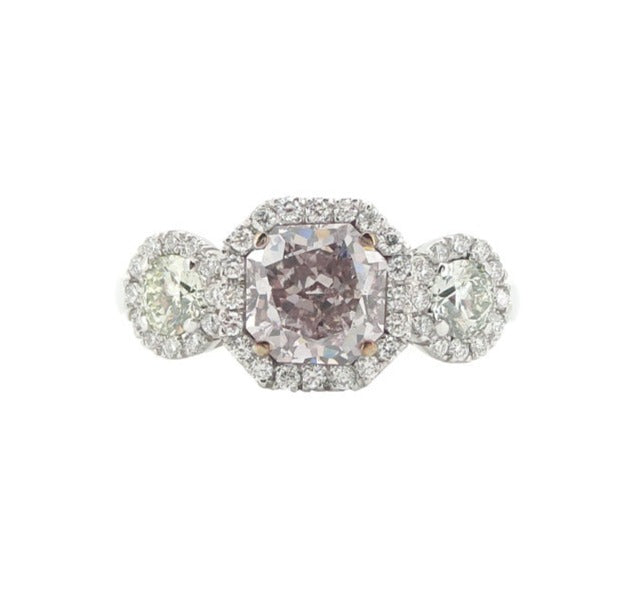 Mael ファンシーブラウンピンク ラウンド・ダイヤモンドリング 1.878ct 天然 CGL I-1 リング画像