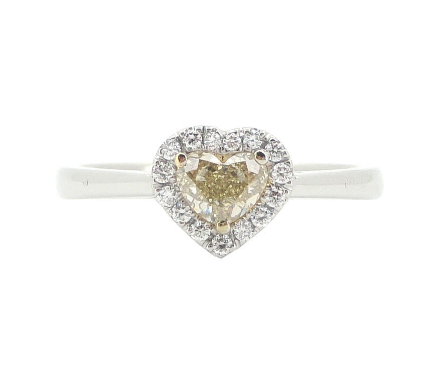 Mael ファンシー・イエローハート・ダイヤモンドリング 0.459ct 天然 CGL SI-1 リング画像