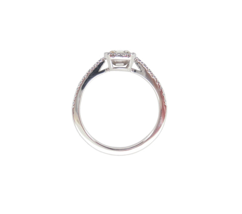 Mael ライト・グリーンイエロー クッション・ダイヤモンドリング 0.703ct 天然 SI-2 CGL裏側画像