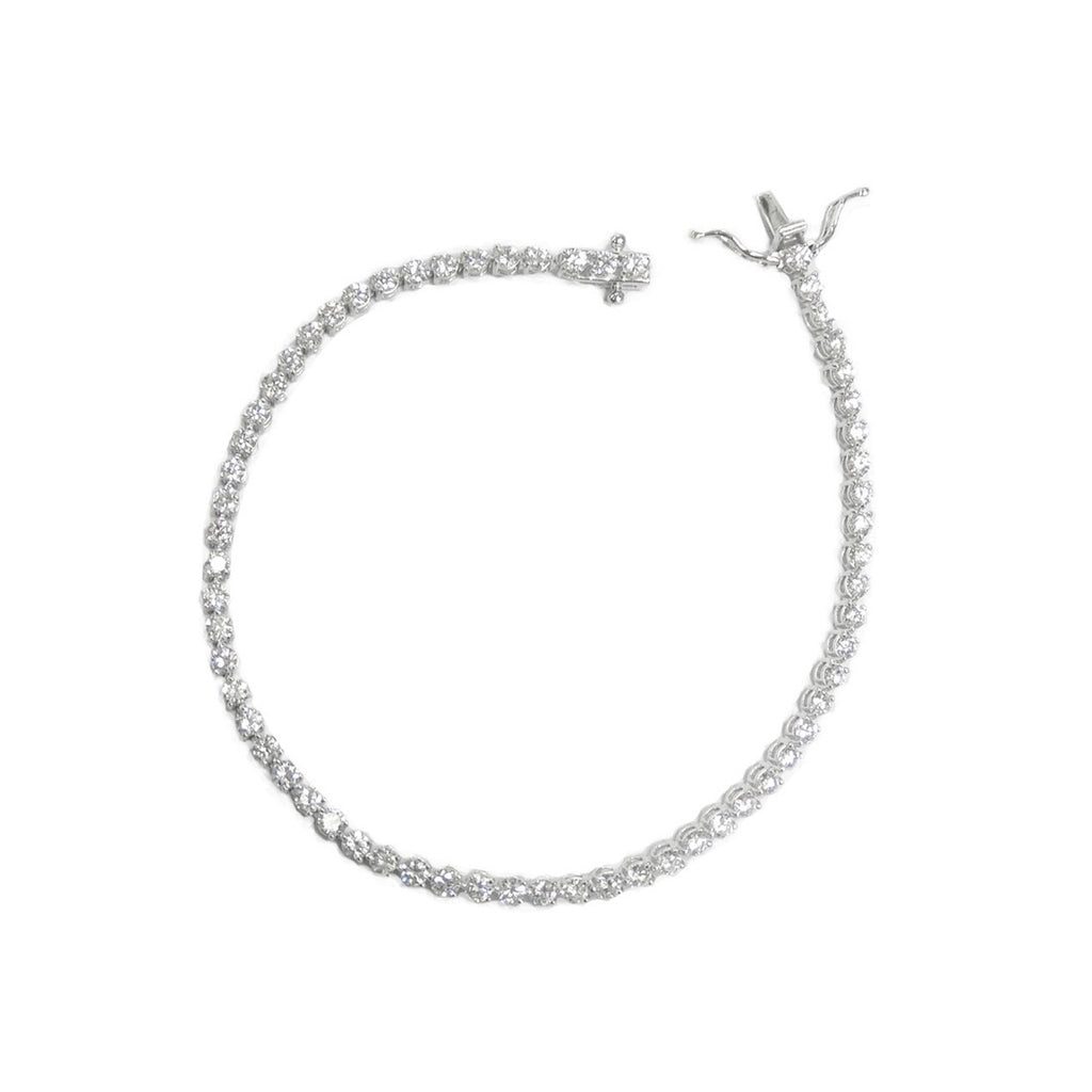 18K 天然ダイヤモンドテニスブレスレット 3.04ct DEF VS+