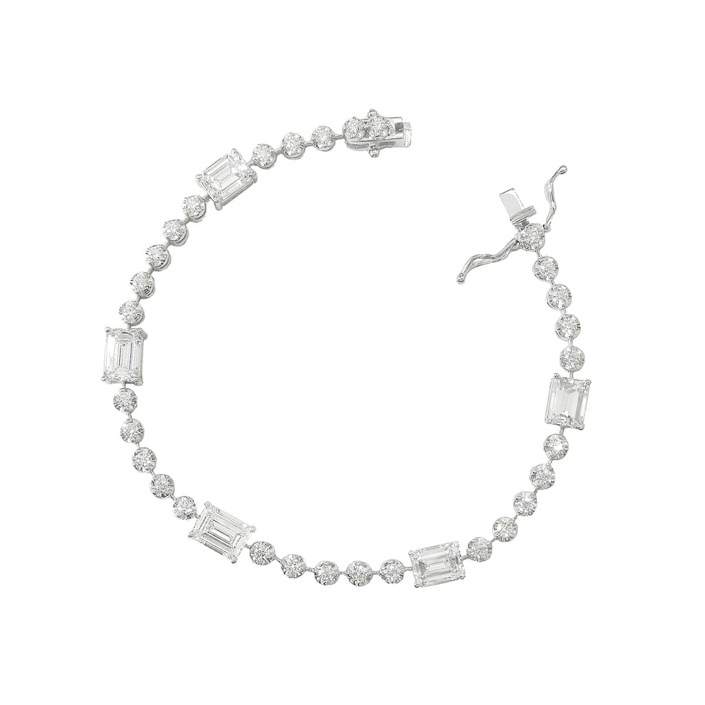 Natural Diamond Tennis Bracelet - 6.193ct