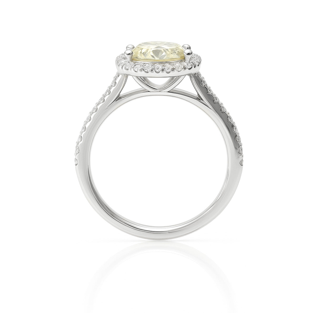 Mael Cushion Fancy Yellow Diamond Ring - 0.954ct