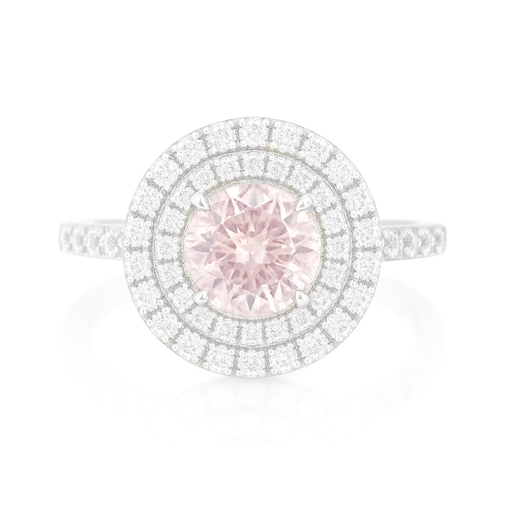 18K ピンクダイヤモンドリング 0.933ct Very Light Purplish Pink SI2 ラウンド