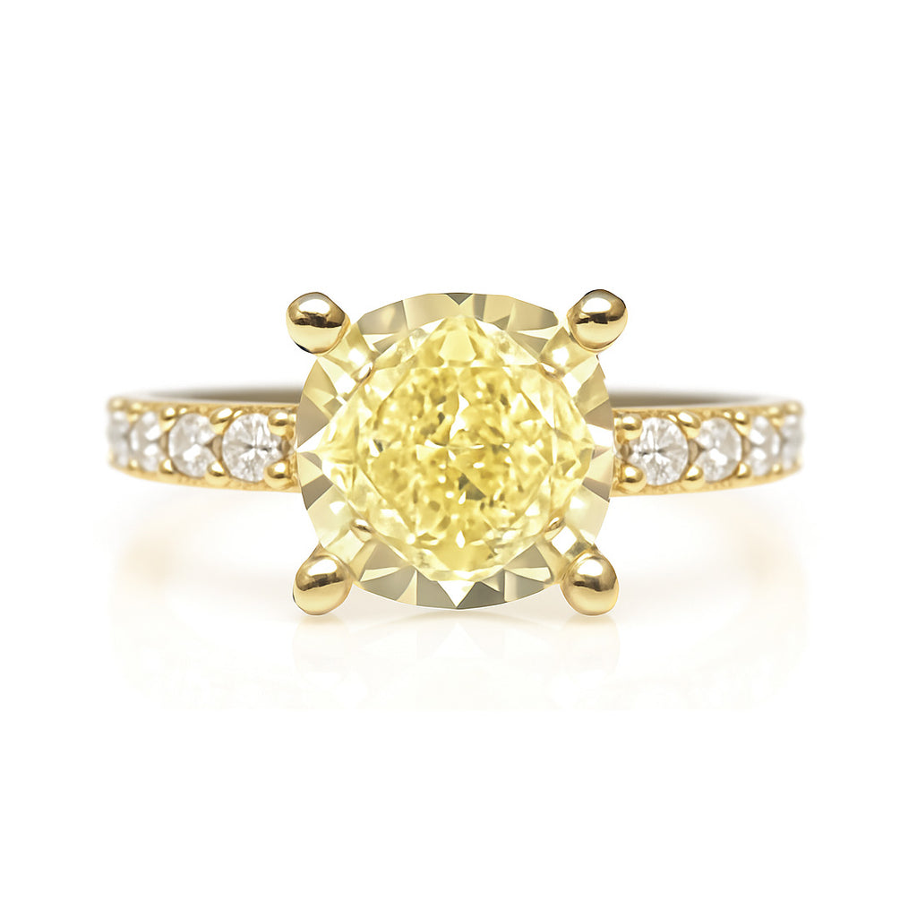Radiant Yellow Diamond Ring - 0.969ct