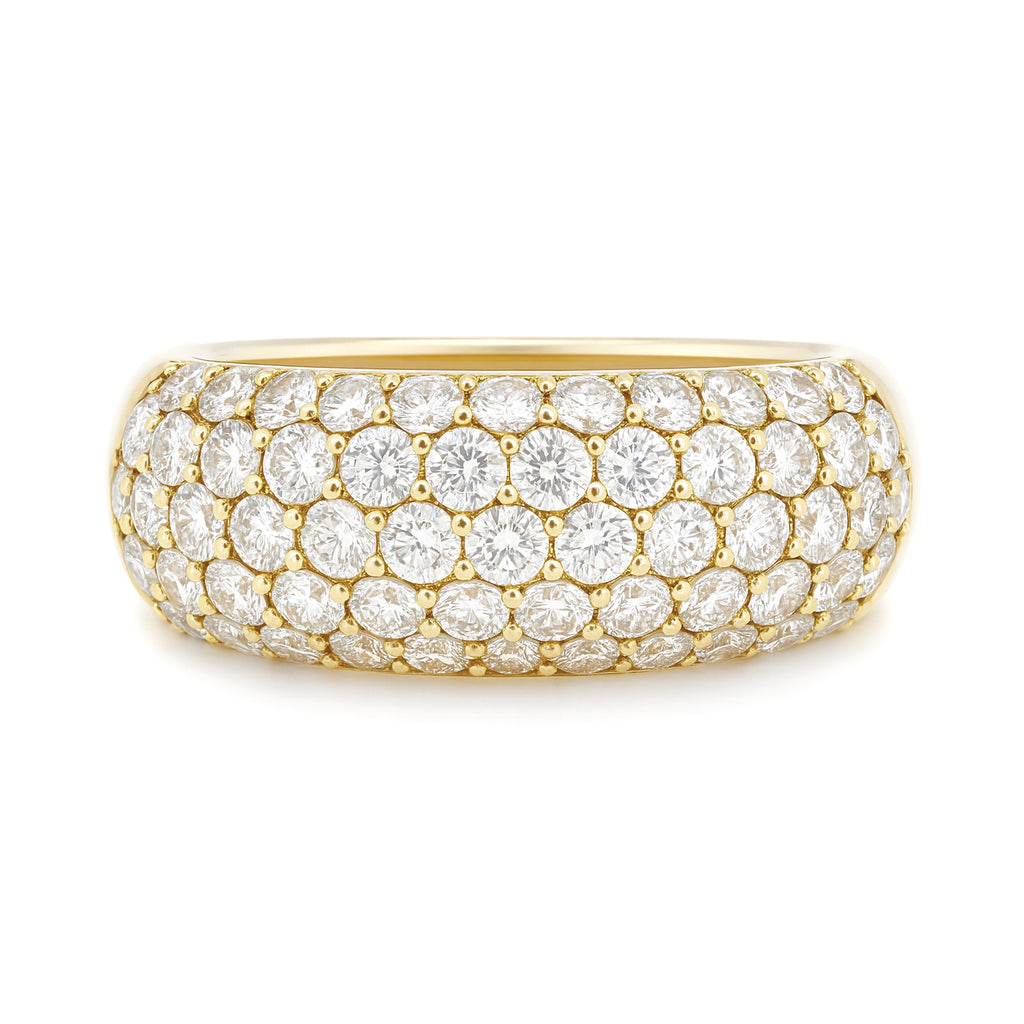 18KYG 5列ダイヤモンドバンドリング 1.85ct