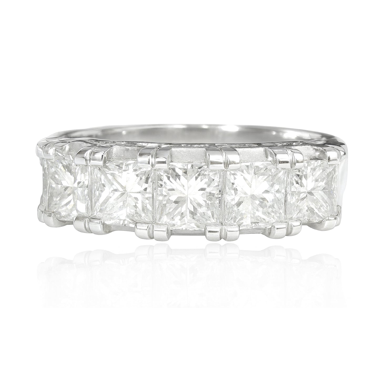 Princess-cut 5 Stone Colorless Diamond Ring - 1.5ct