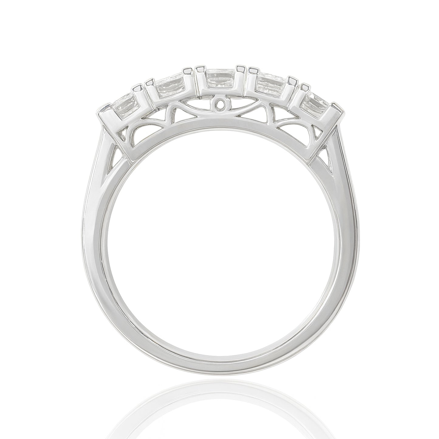 Princess-cut 5 Stone Colorless Diamond Ring - 1.5ct