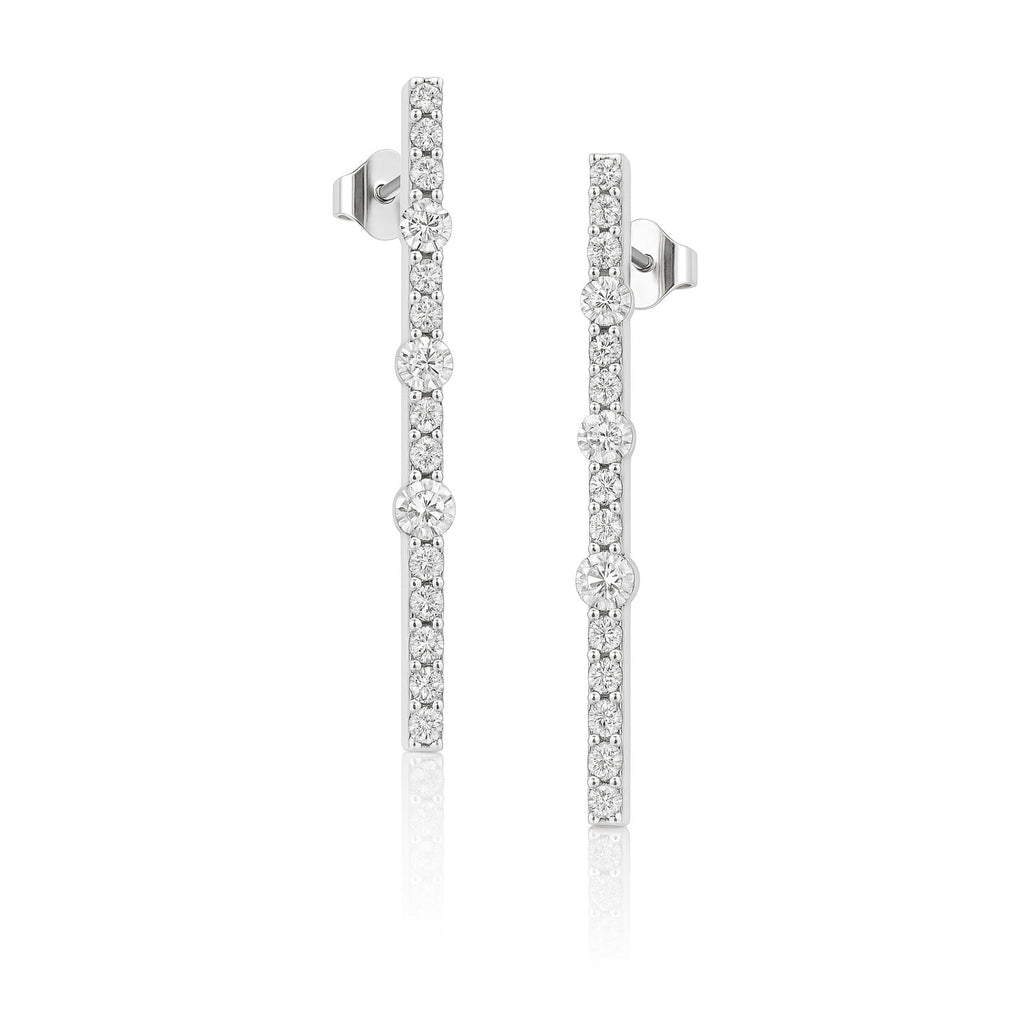 ダイヤモンドダングルイヤリング 18K WG - 0.66ct