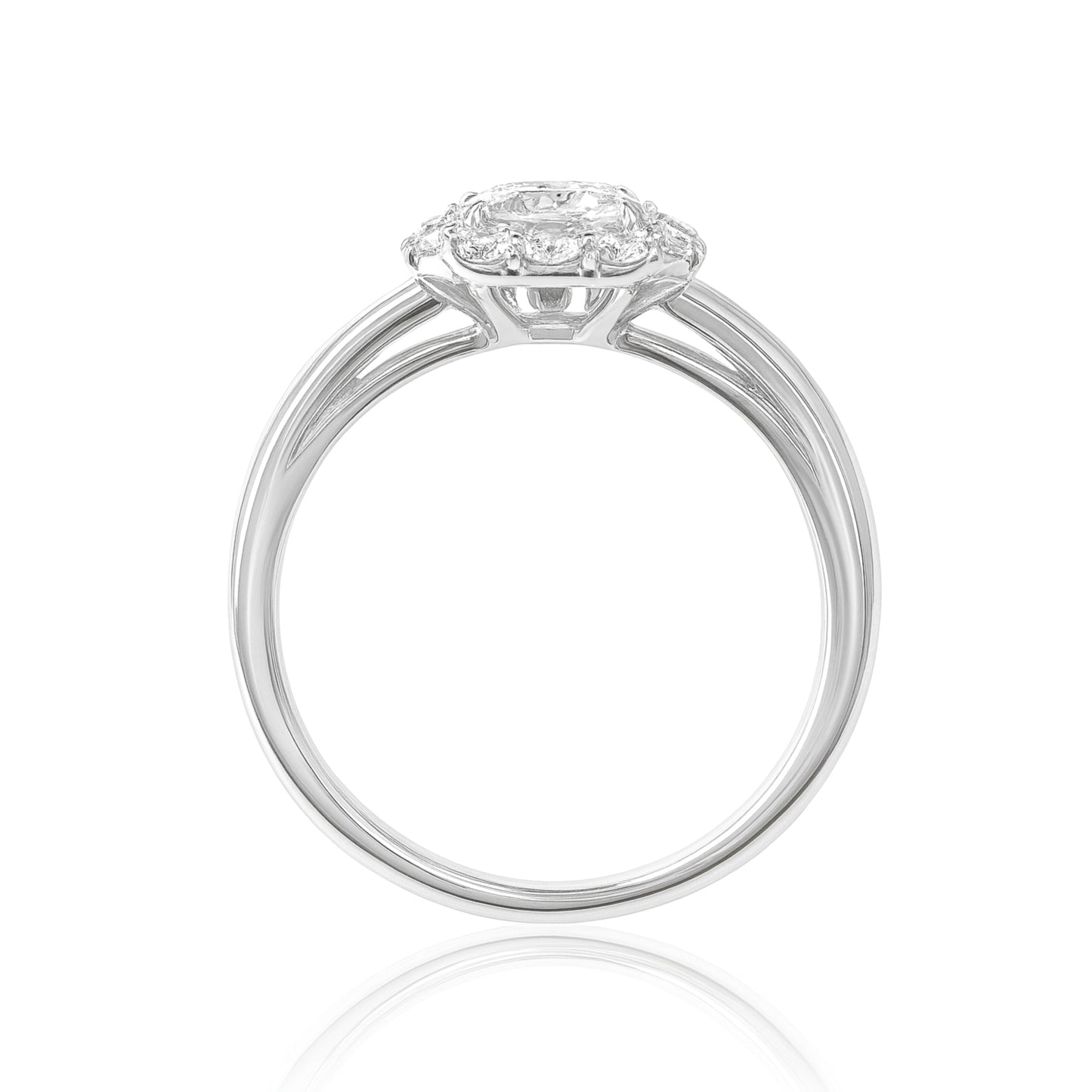 PT900 Floral Cluster Diamond Ring - 0.50ct