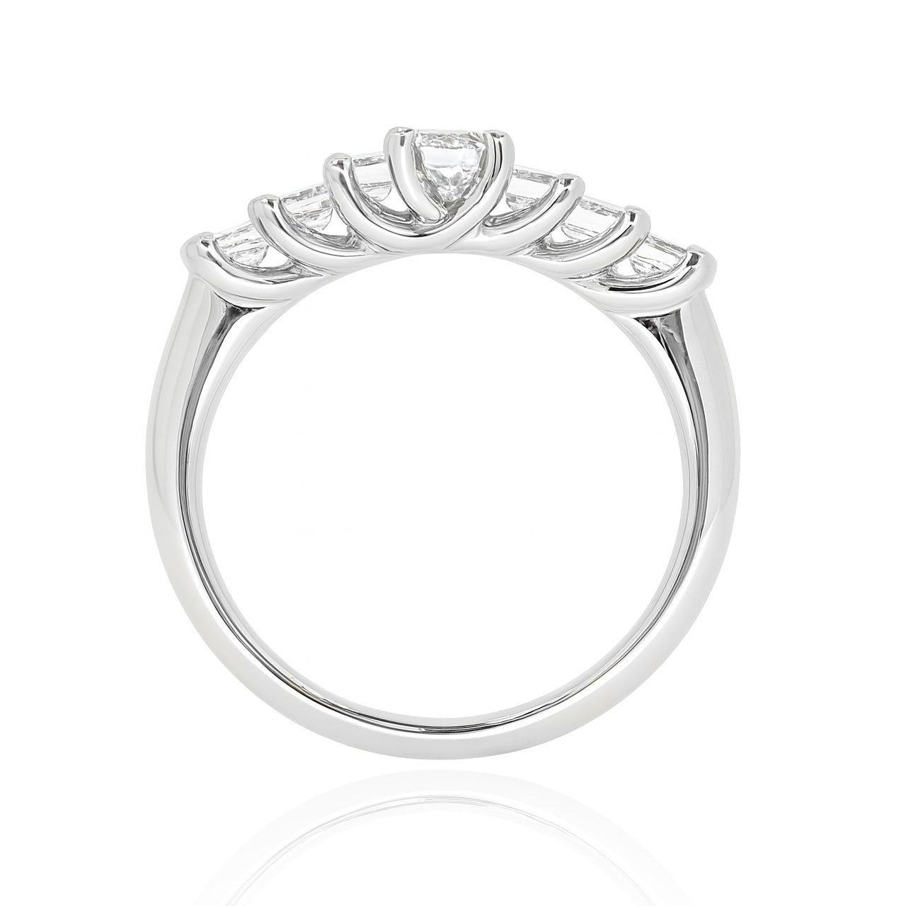 PT900 Emerald-Cut Diamond Seven-Stone Ring in Platinum - 1.237ct