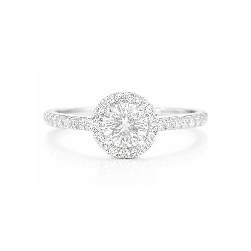 18K Colorless Round-cut Diamond Ring - 0.425ct