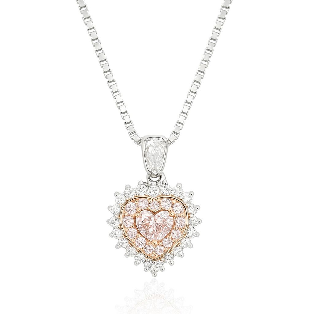 PT850/900 ピンクダイヤモンド ペンダントネックレス 1.194ct Light Orangy Pink SI2 ハート