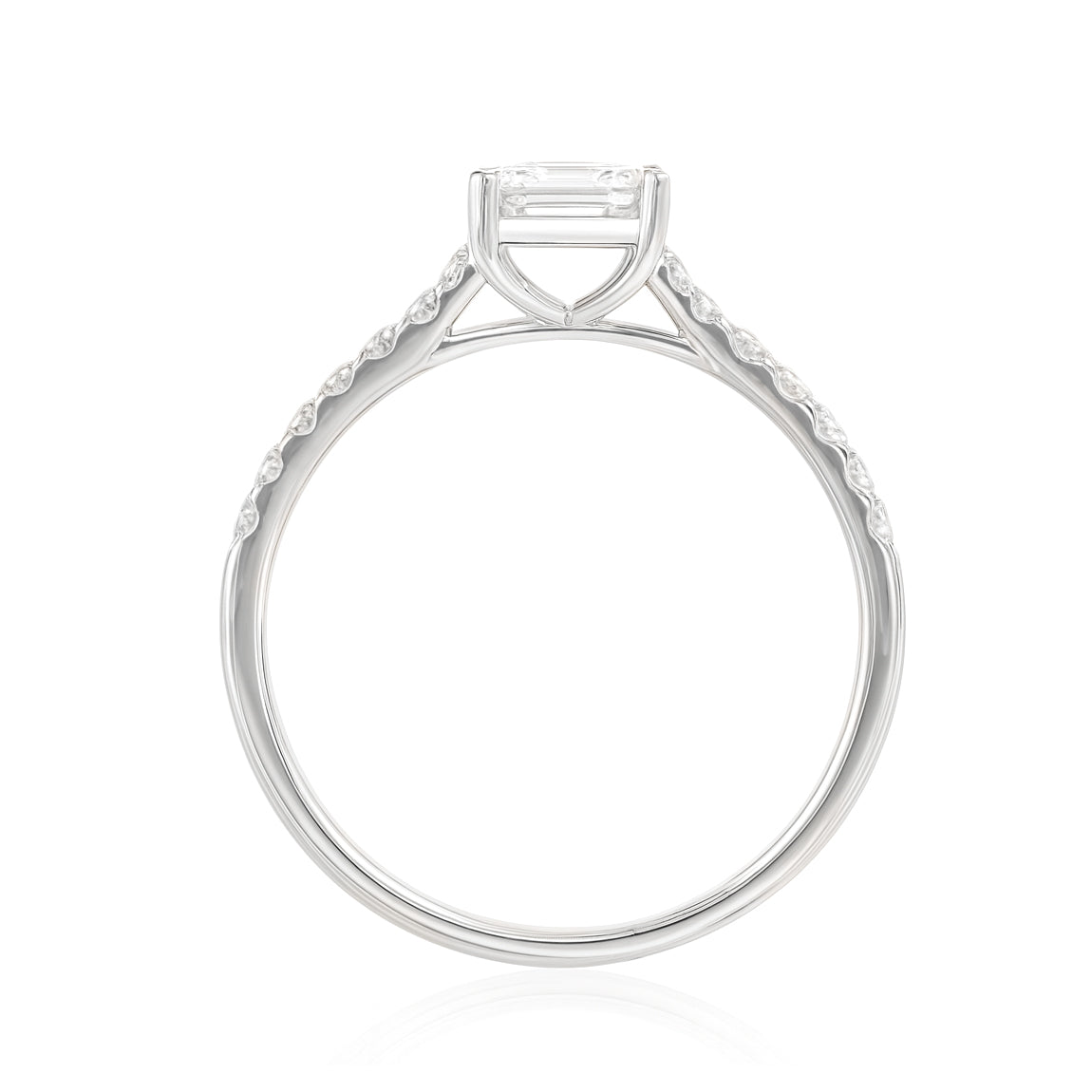 18K バゲット天然ダイヤモンドリング 0.67ct