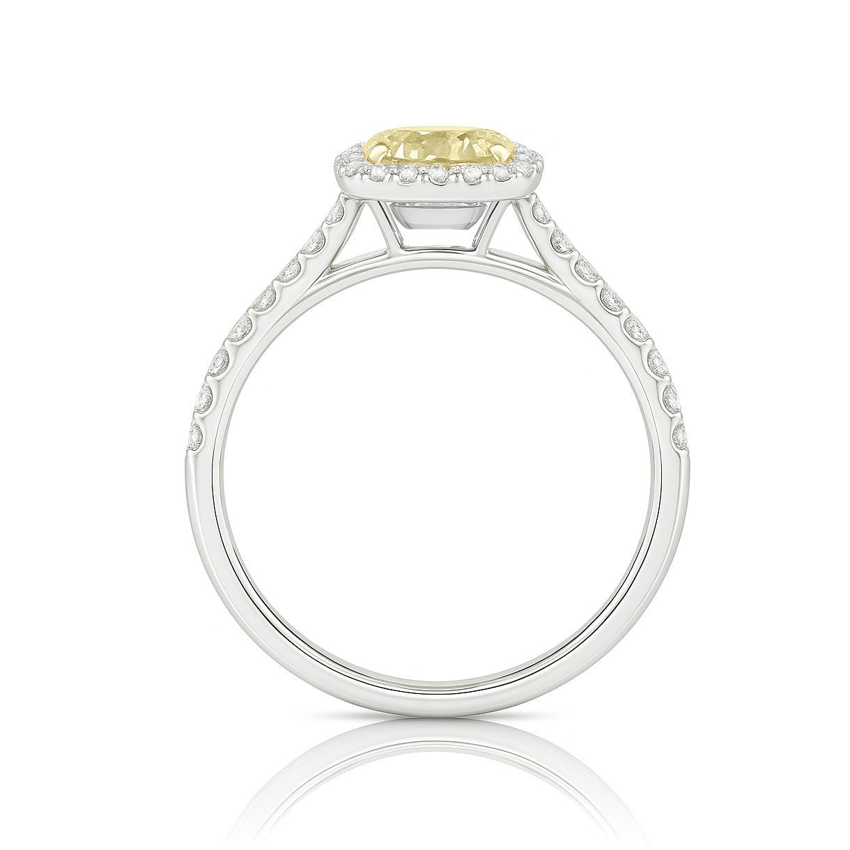 Mael Cushion Fancy Yellow Diamond Ring - 0.629ct