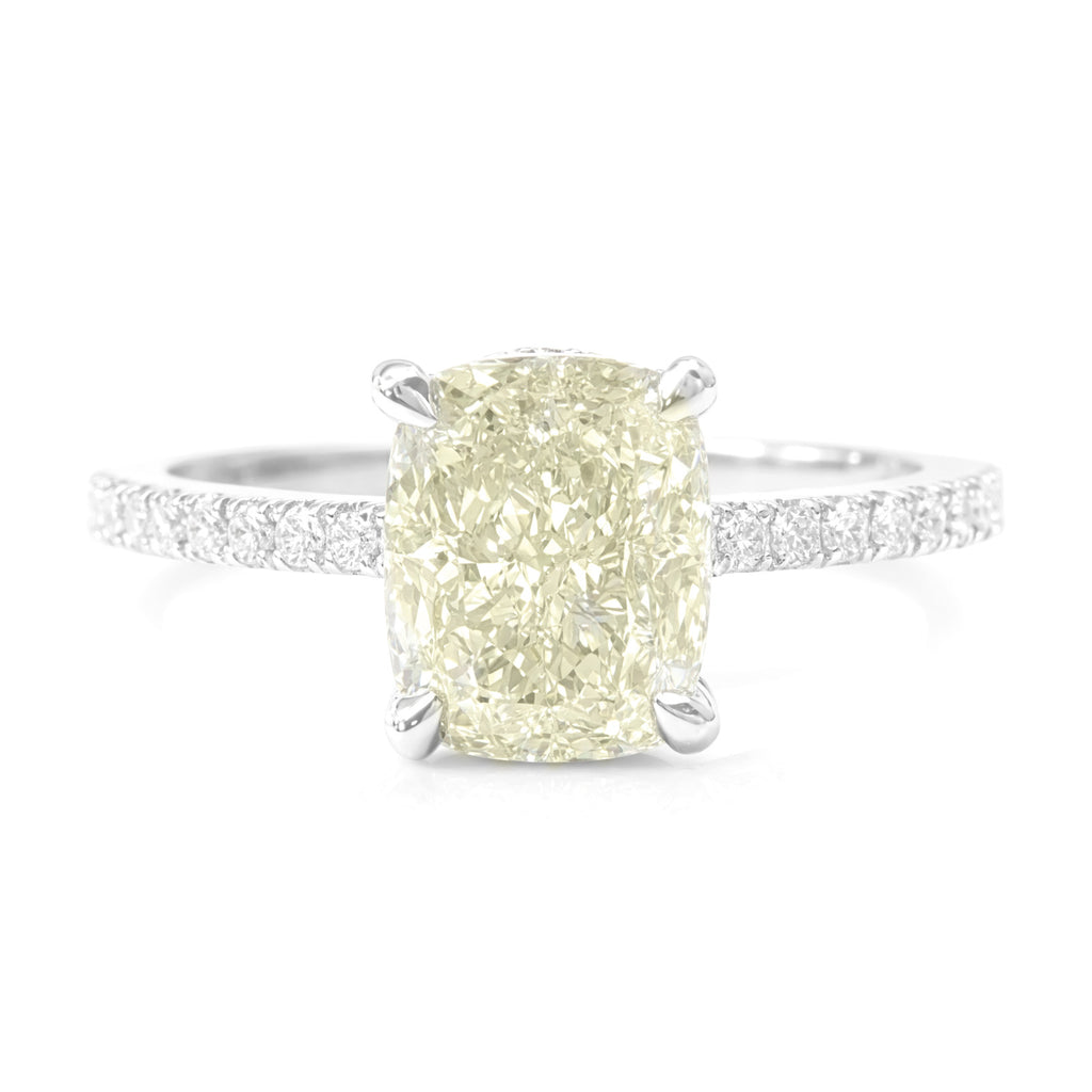 PT950 Light Yellow Diamond Ring - 2.248ct