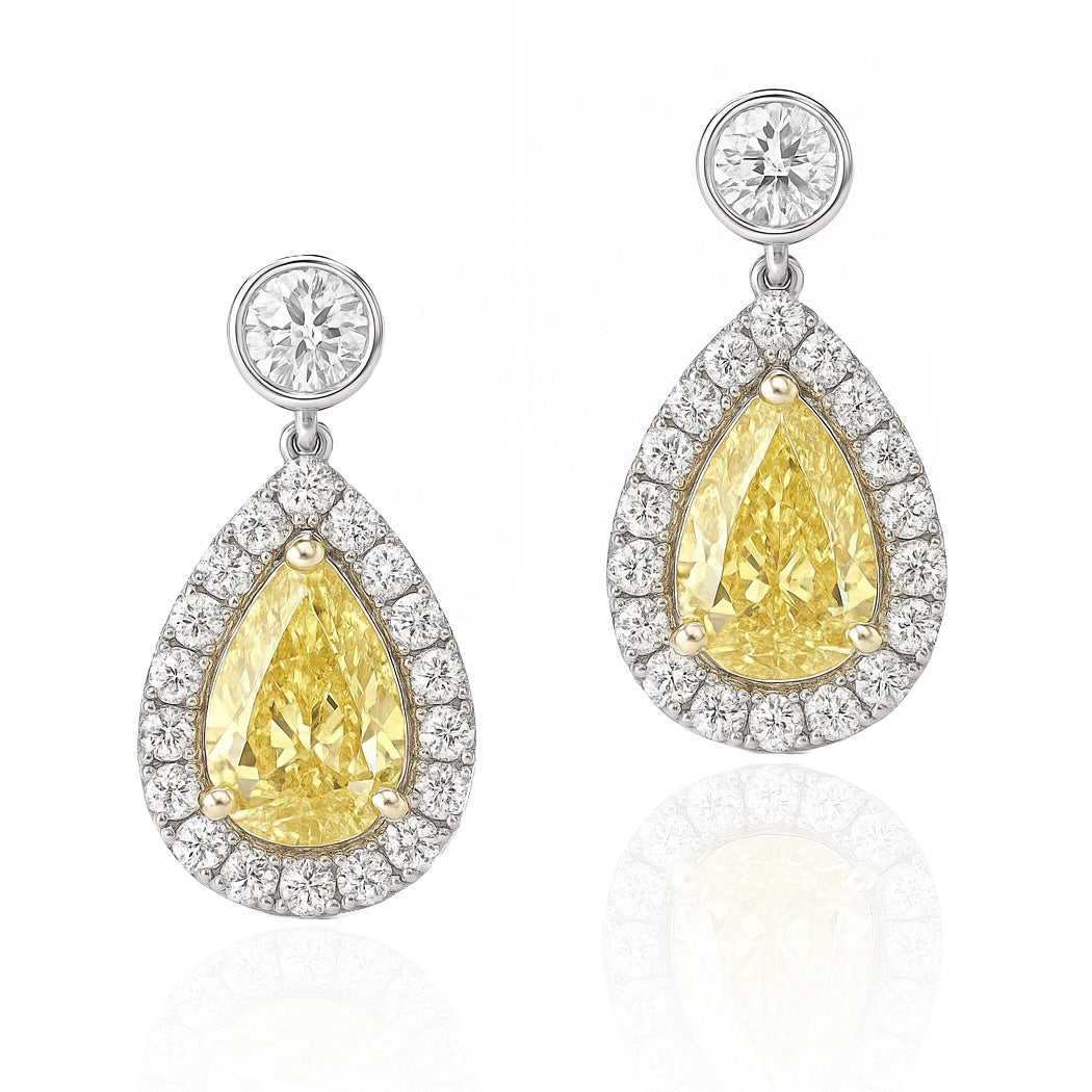 イエローダイアモンドピアス ペア 1.413ct SI2 画像