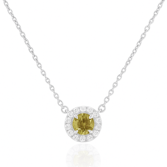天然ダイヤモンドネックレス 0.487ct ファンシーグリーン オールドヨーロピアン SI2 CGL ダイヤモンド画像