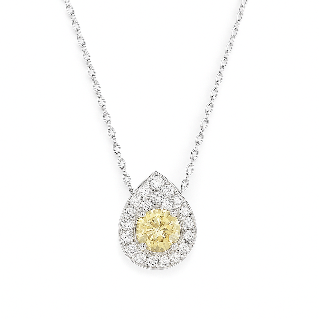 イエローダイアモンドネックレス ラウンド 0.599ct SI1 画像