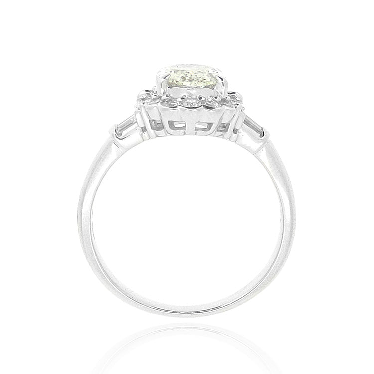 ダイヤモンドリング オーバル フェイントイエロー SI2 1.649ct 横画像