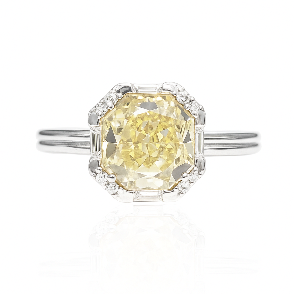Mael Octagon Fancy Light Yellow Diamond Ring - 2.21ct