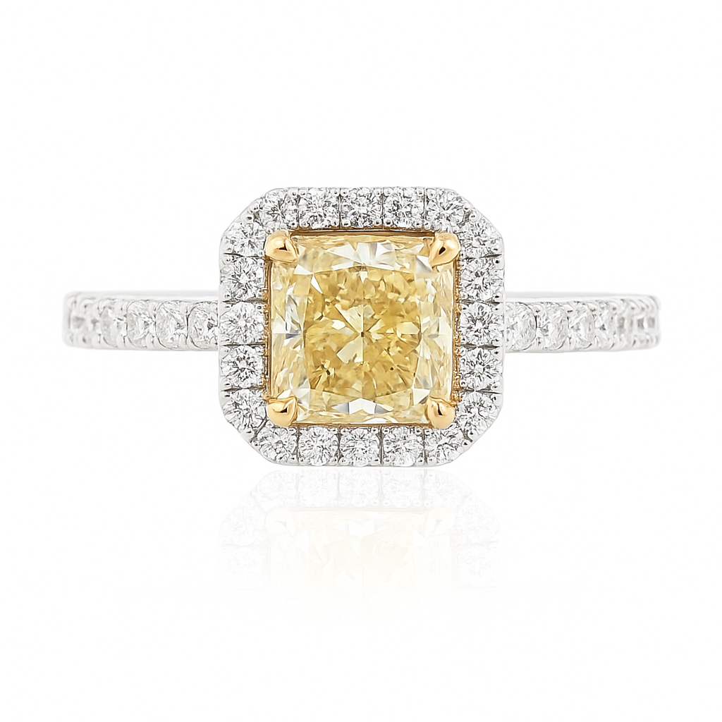 イエローダイアモンドリング クッション 1.752ct SI1 画像