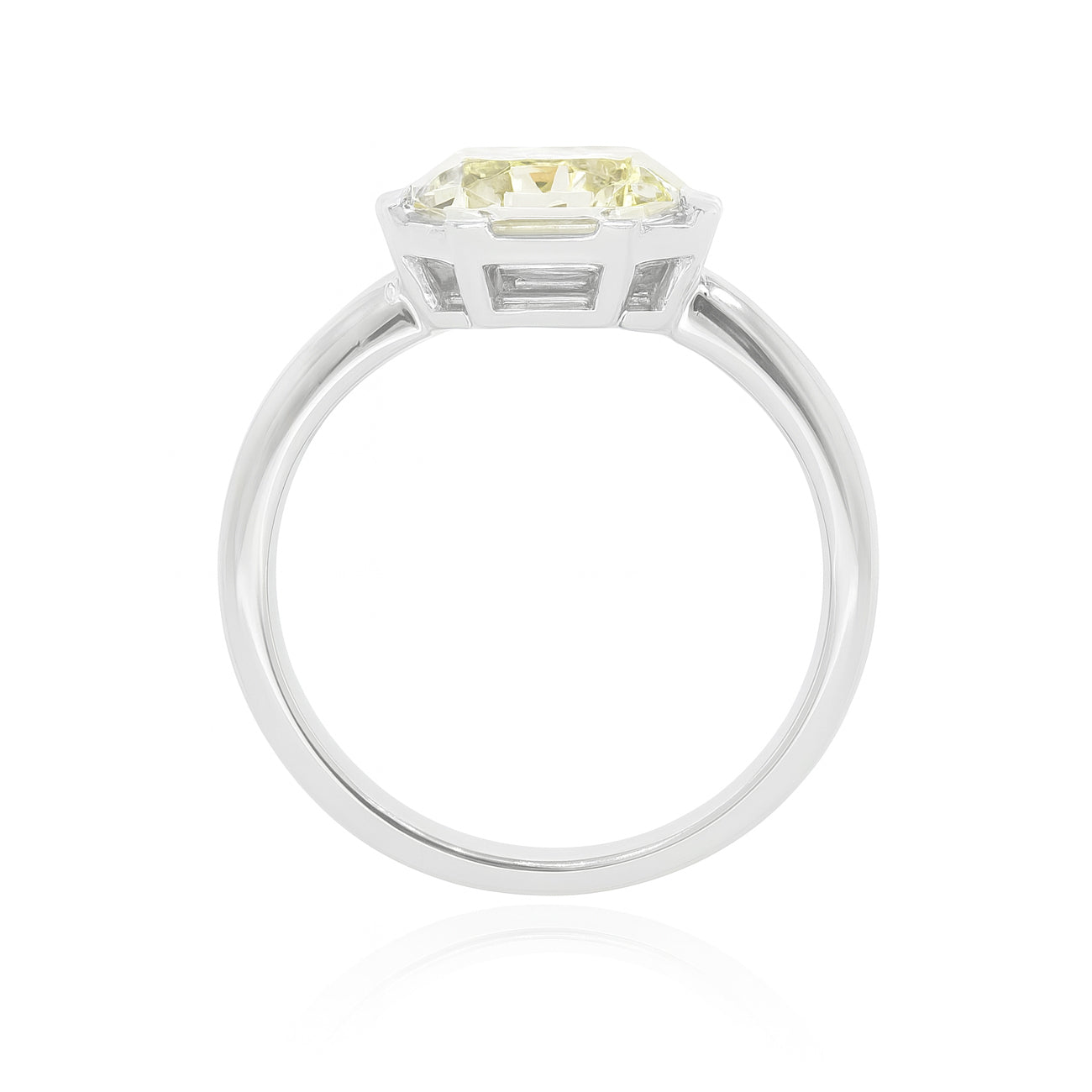 イエローダイヤモンドリング オクタゴン 2.21ct SI1 裏画像