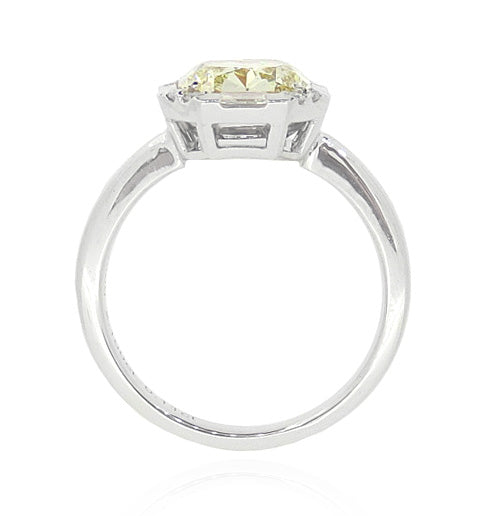 イエローダイヤモンドリング オクタゴン 2.21ct SI1 裏画像