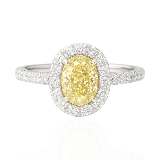 イエローダイアモンドリング オーバル 1.105ct VS2 画像