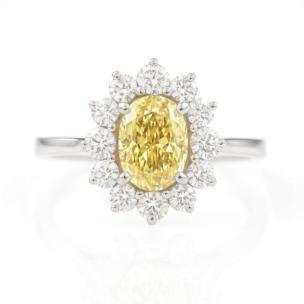 イエローダイアモンドリング オーバル 1.488ct SI2 画像