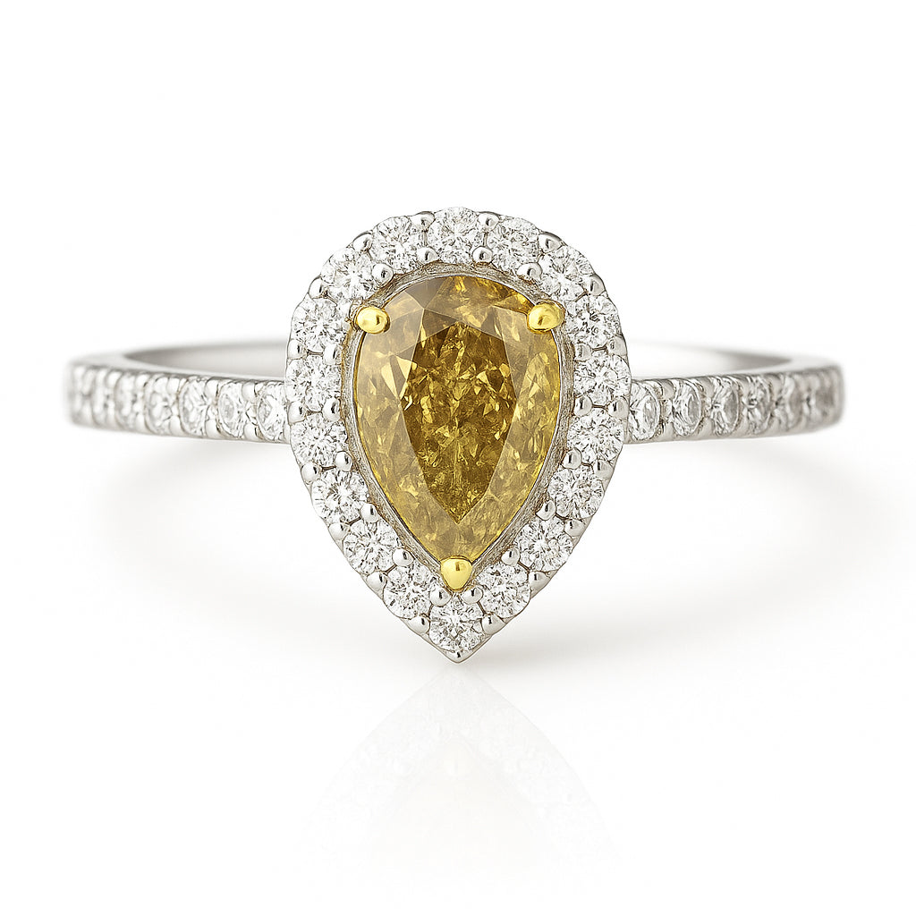 イエローダイアモンドリング ペア 0.85ct SI2 画像