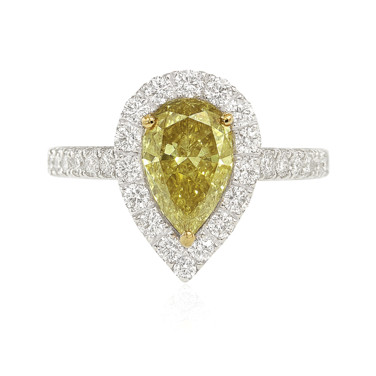 イエローダイアモンドリング ペア 0.85ct SI2 画像