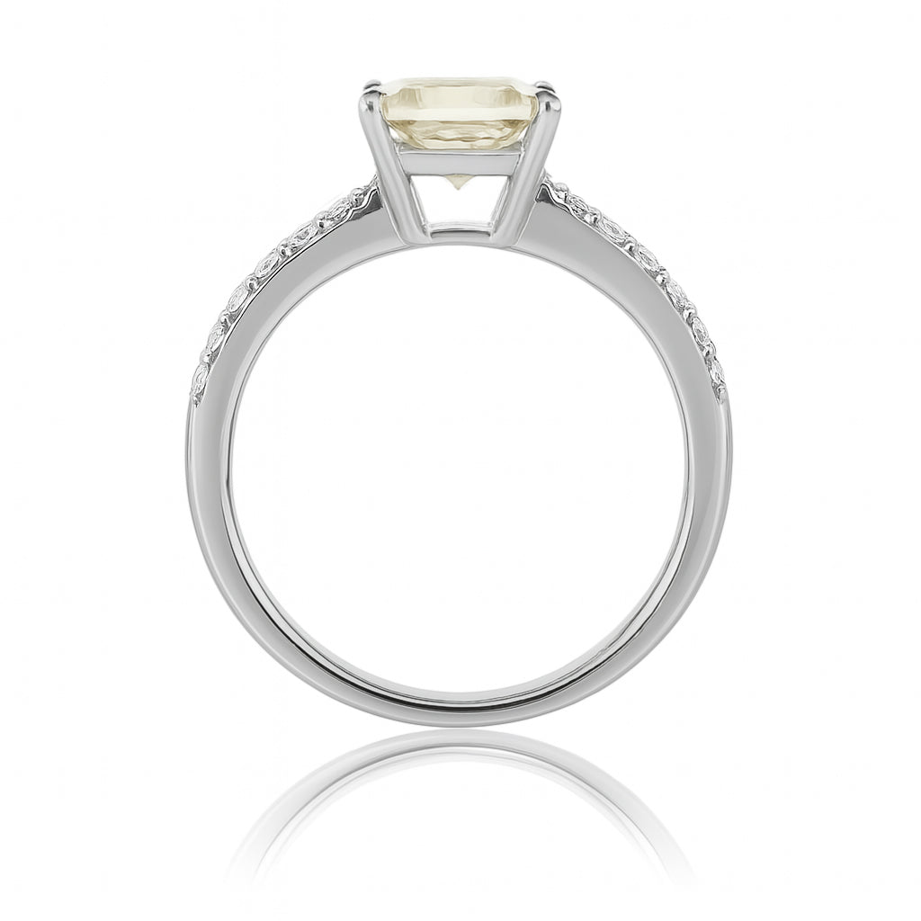 イエローダイアモンドリング プリンセス 0.995ct SI1 映像