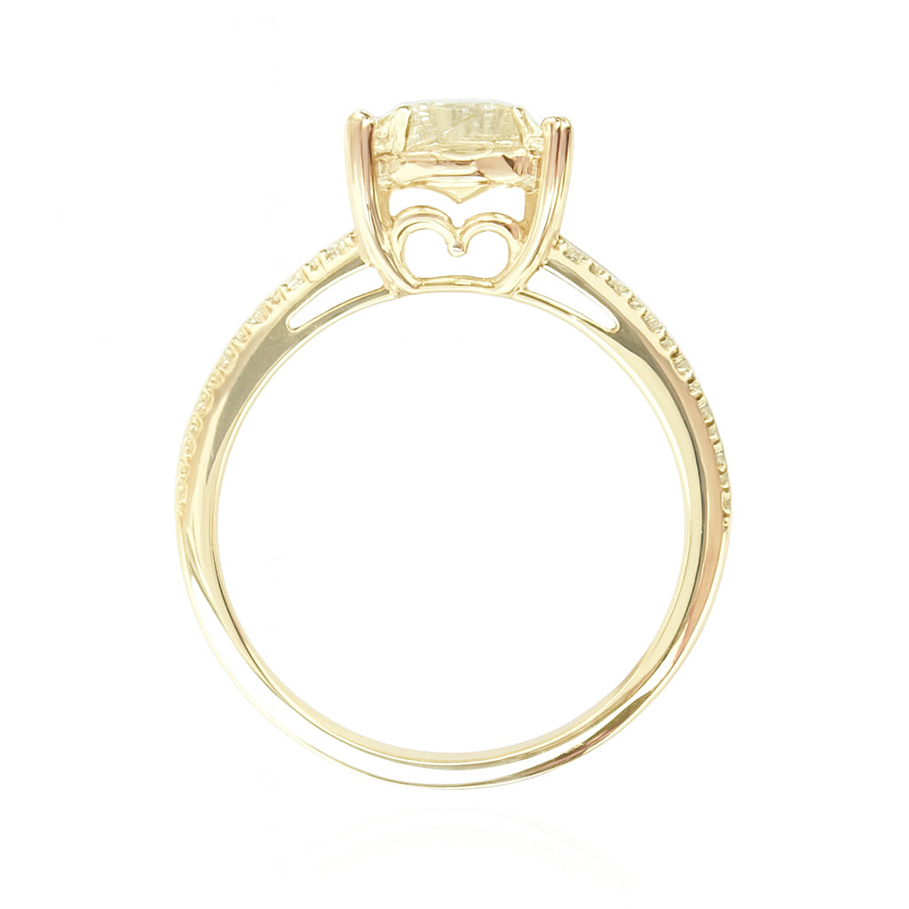 イエローダイアモンドリング ラディアント 0.969ct SI1 裏画像