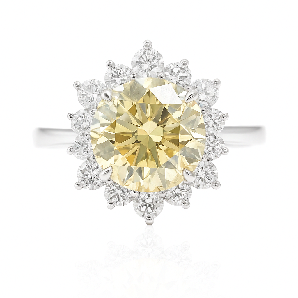 Mael Round Fancy Yellow Diamond Ring - 2.613ct