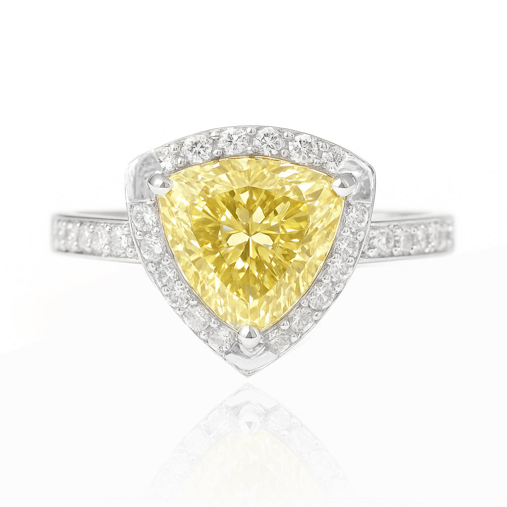イエローダイアモンドリング トリリアント 2.174ct SI1 画像