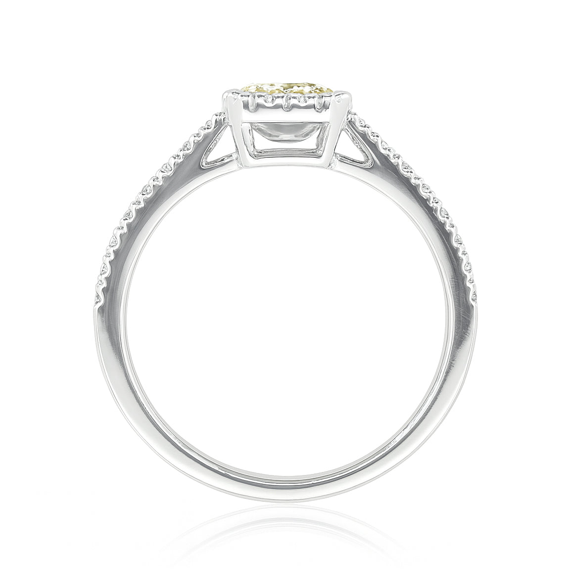 イエローダイアモンドリング クッション 0.703ct SI2 画像
