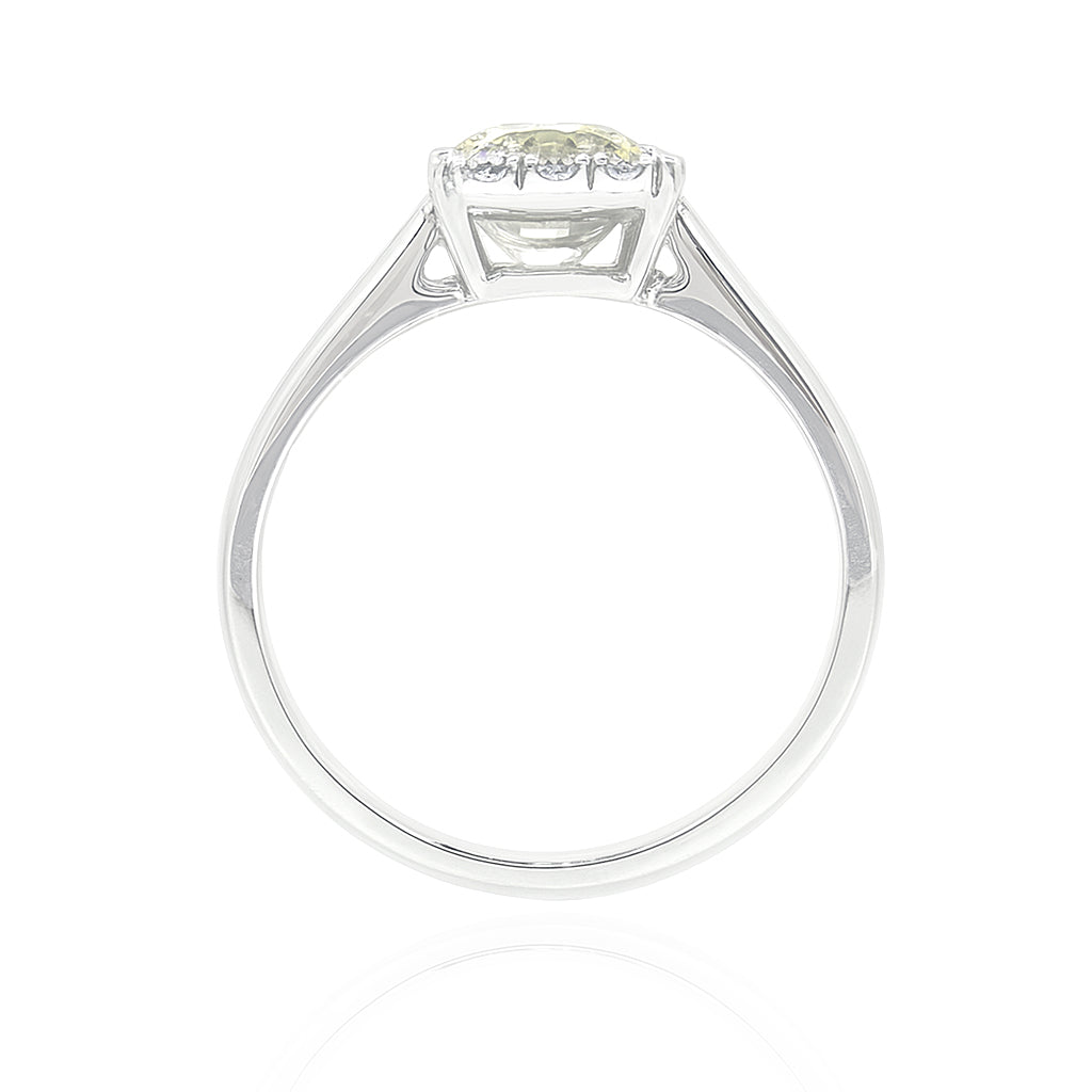 イエローダイヤモンドリング クッション 0.91ct SI1 裏画像