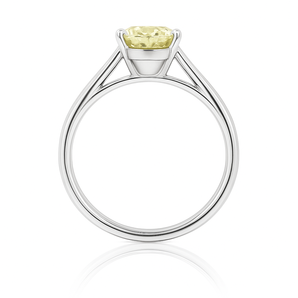 イエローダイヤモンドリング オーバル 1.35ct VS1 裏画像