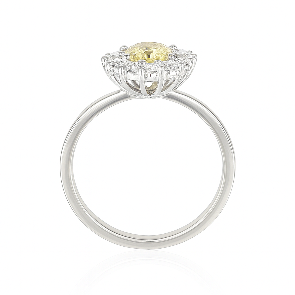 イエローダイヤモンドリング オーバル 1.488ct SI2 裏画像