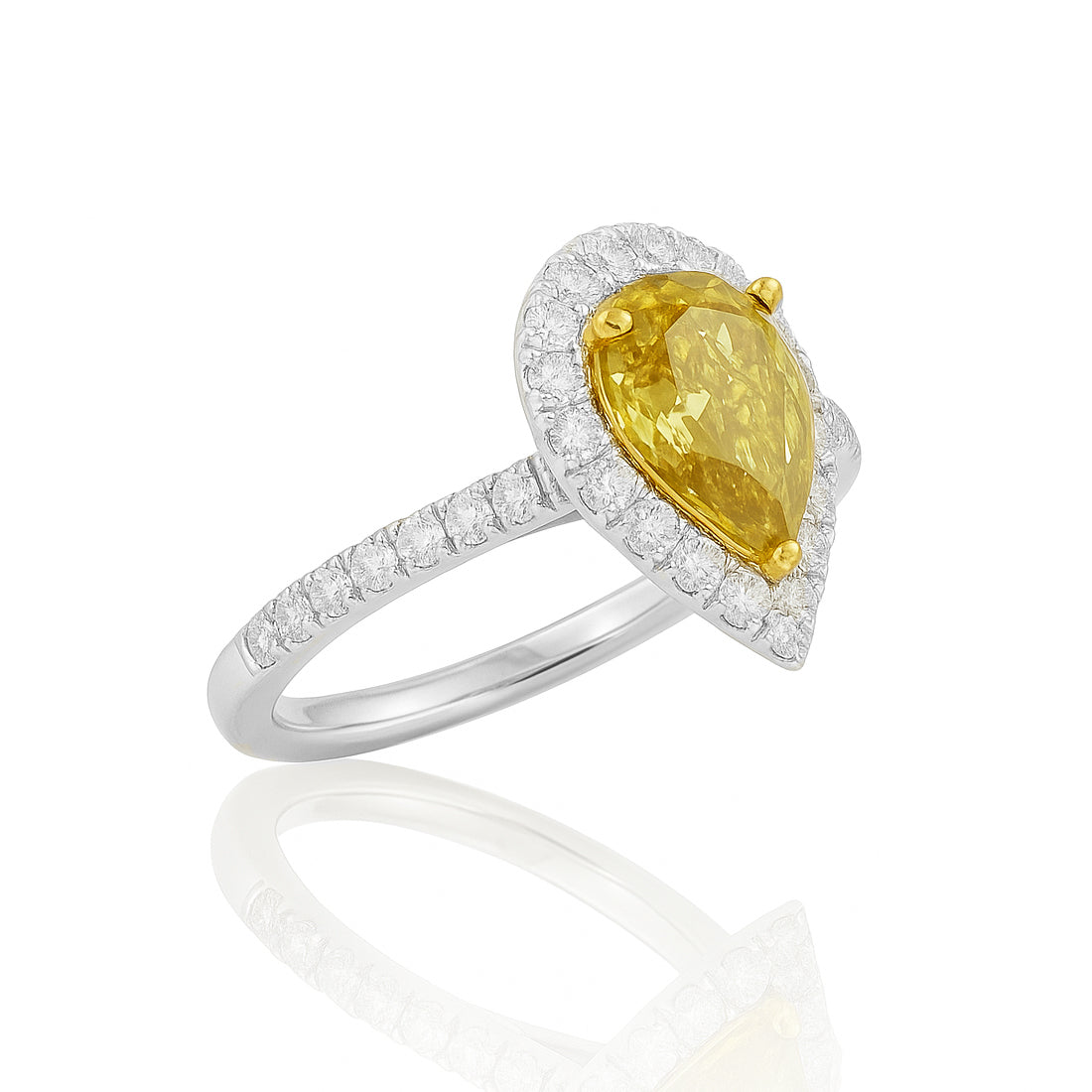 イエローダイヤモンドリング ペア 0.85ct SI2 裏画像
