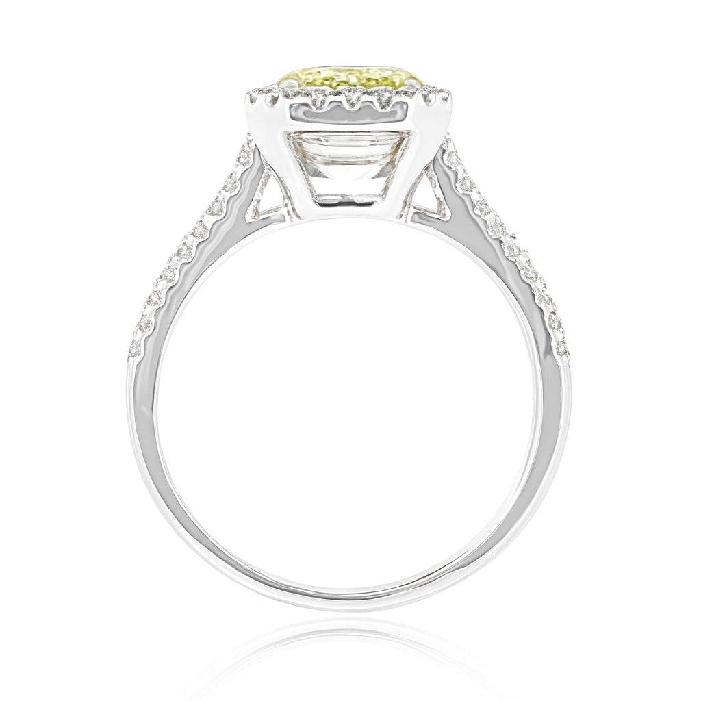 イエローダイヤモンドリング ラディアント 2.488ct SI2 裏画像