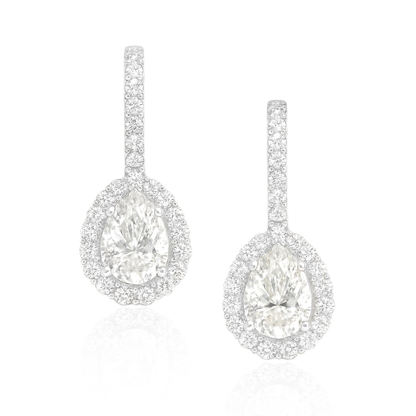 天然ダイヤモンドイヤリング ほぼ無色 0.551ct VVS2 無色 0.522ct SI2 ペア 1.533ct 画像
