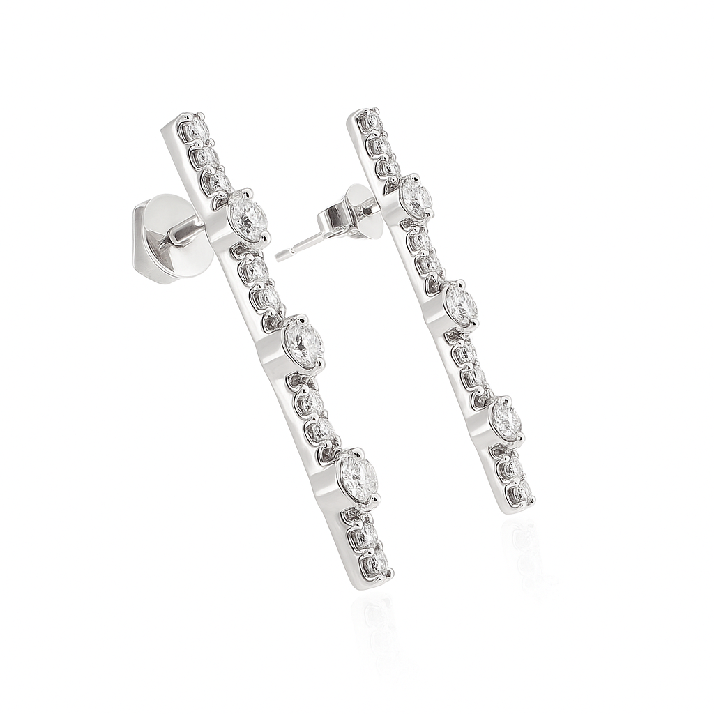 ダイヤモンドダングルイヤリング 18K WG - 0.66ct
