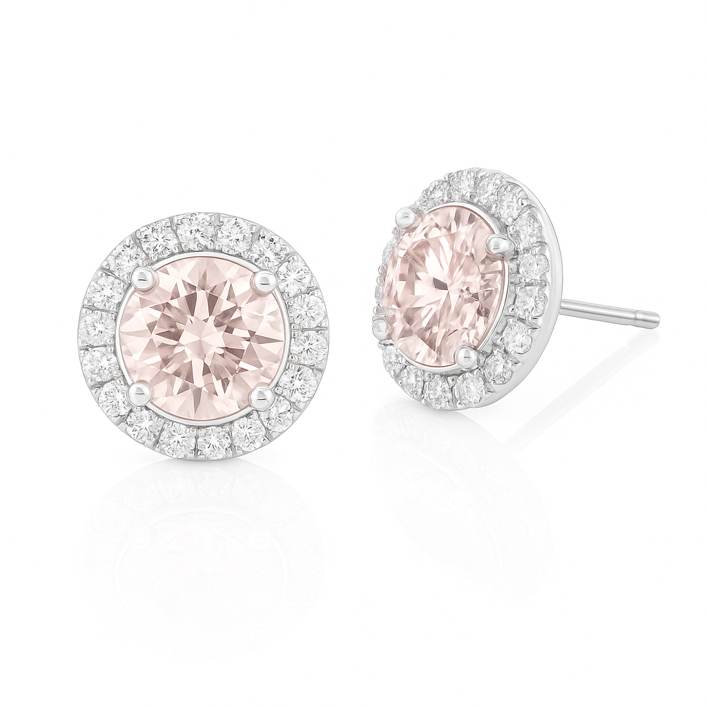 PT900 ピンクダイヤモンド イヤリング 1.265ct Very Light pink SI1-SI2 ラウンド
